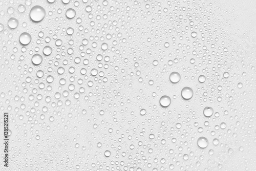 Water drops texture background. Spray, liquid droplets on gray surface