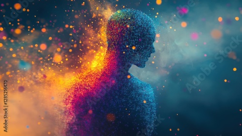 Digital Silhouette Dissolving into Particles