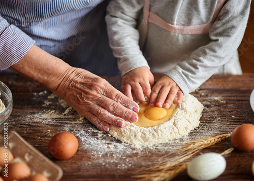 the tenderness of easter grandmother and granddaughter