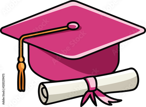 graduation education pink cap, 