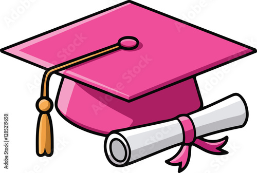 graduation education pink cap, 