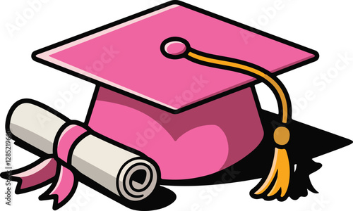 graduation education pink cap, 