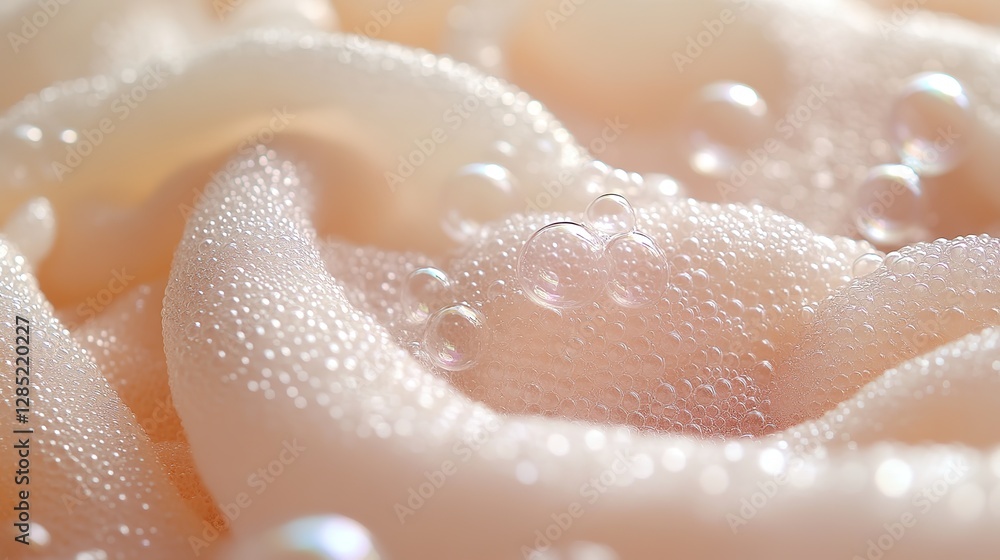 Fototapeta premium A close-up of a white shirt covered in soapy bubbles