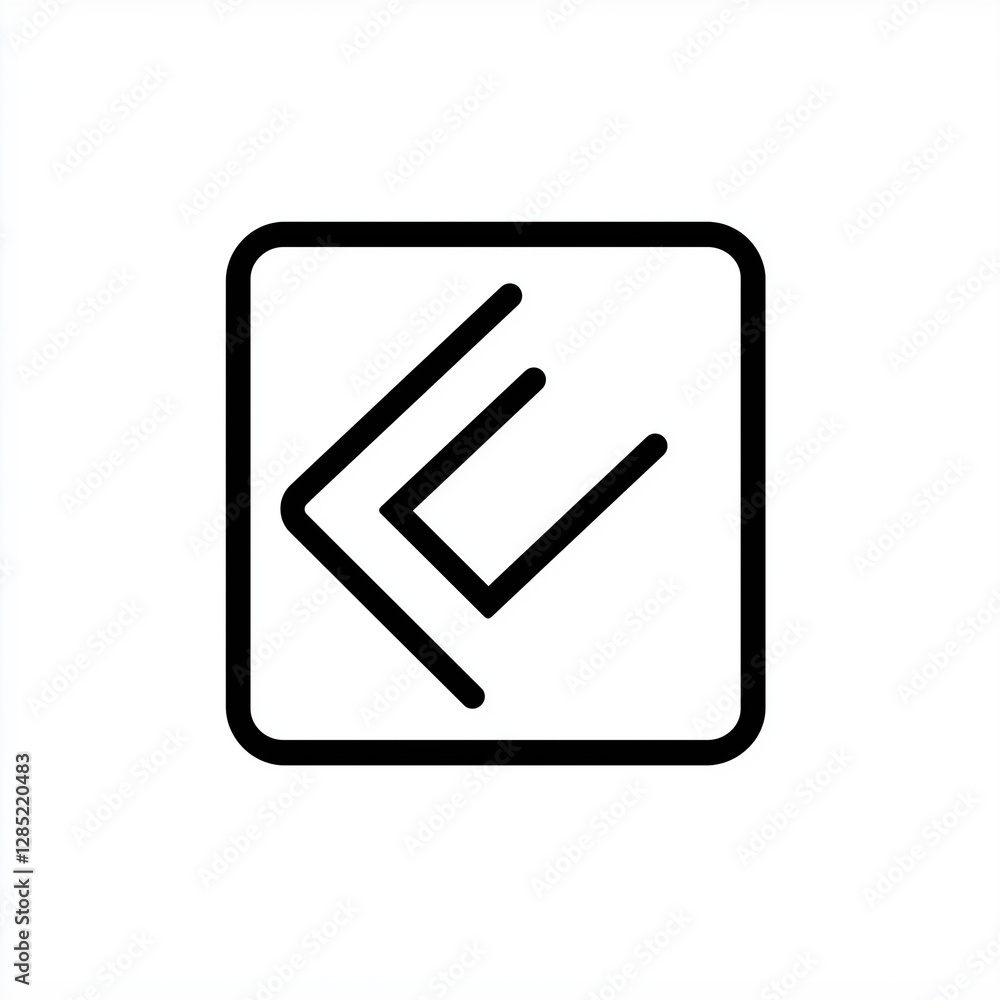 Square Icon Left Arrow in Box UI Element Web Design App Interface Square Icon Left Arrow in Box UI Element Web Design App Interface