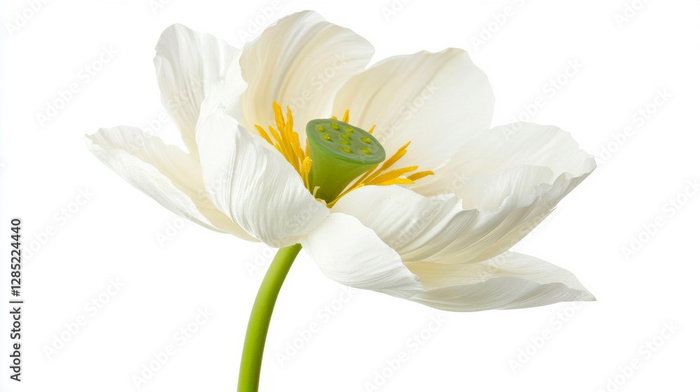 Obraz premium Serene White Lotus Flower Blossom Purity and Enlightenment Symbol.