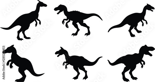 Collection of Dinosaur silhouette vector illustration