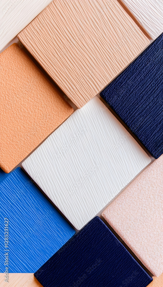 Fototapeta premium Colorful textured squares, diagonal pattern, abstract background, design element