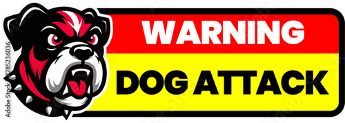 Horisontal Dog Sign Yellow and red