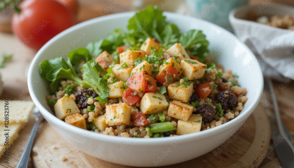 Healthy and Colorful Salad with Tofu and Quinoa Healthy and Colorful Salad with Tofu and Quinoa