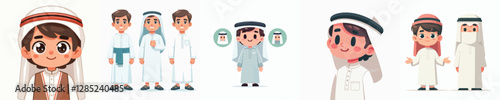 vector boy wearing traditional arabic clothes