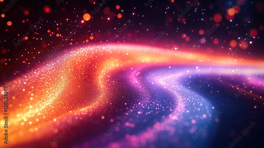 Fototapeta premium A dynamic image of fiber optic cables with soft colors showcasing vibrant light trails and a sense of motion. The glowing fibers create a captivating visual effect.