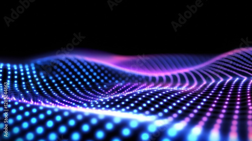 Digital waves with glowing dots create vibrant visual effect