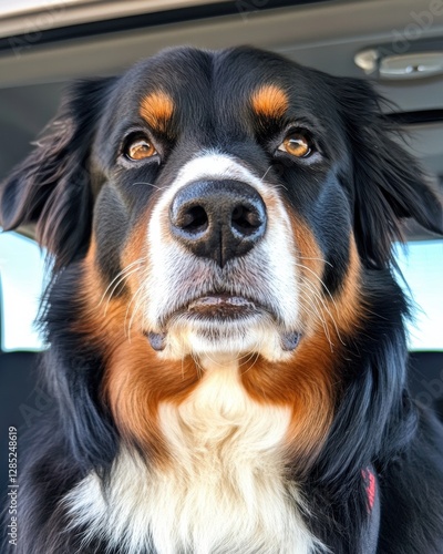 Modern Pet Safety in Travel Protective Restraints and Canine Focus in Premium Vehicle Interiors - Educational Content for Responsible Pet Transport and Safety Awareness photo