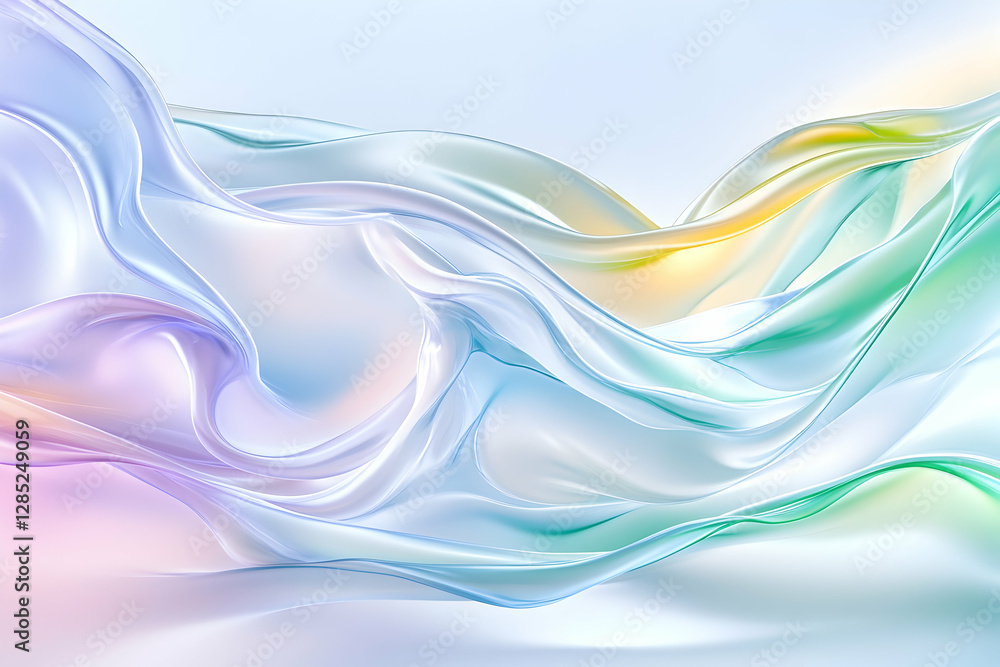 Fototapeta premium Pastel fabric waves flowing, abstract background