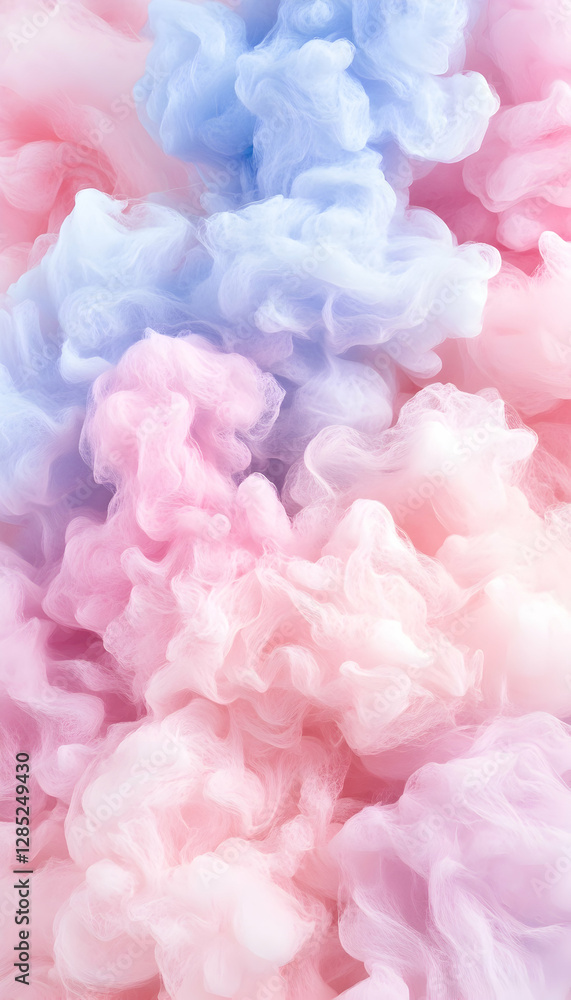 Obraz premium Pastel pink blue ink swirls, abstract background, design element