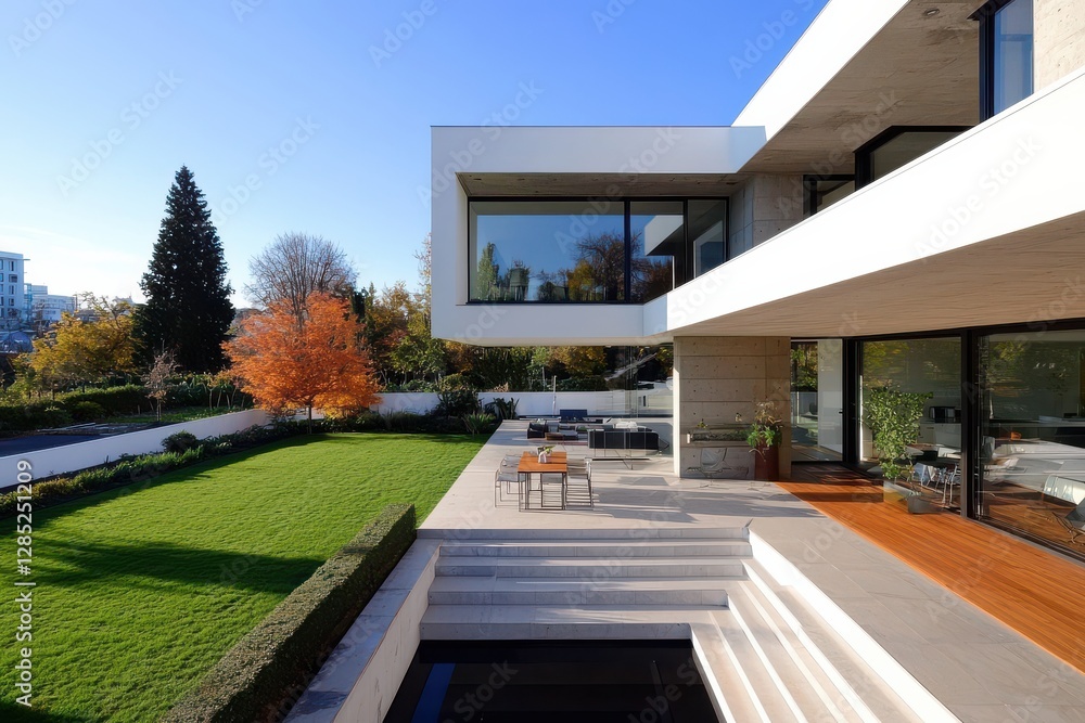 Modern House with Expansive Garden and Outdoor Living Area Modern House with Expansive Garden and Outdoor Living Area