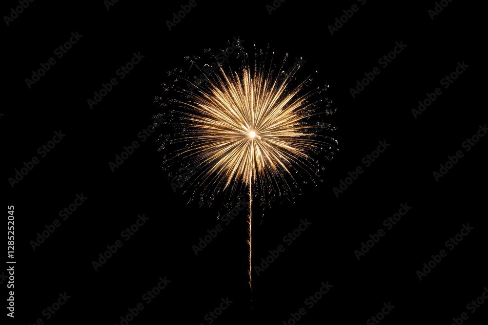 Pixel Perfect Image of Fireworks Light Up Peaceful Night, Isolated on White Background Pixel Perfect Image of Fireworks Light Up Peaceful Night, Isolated on White Background