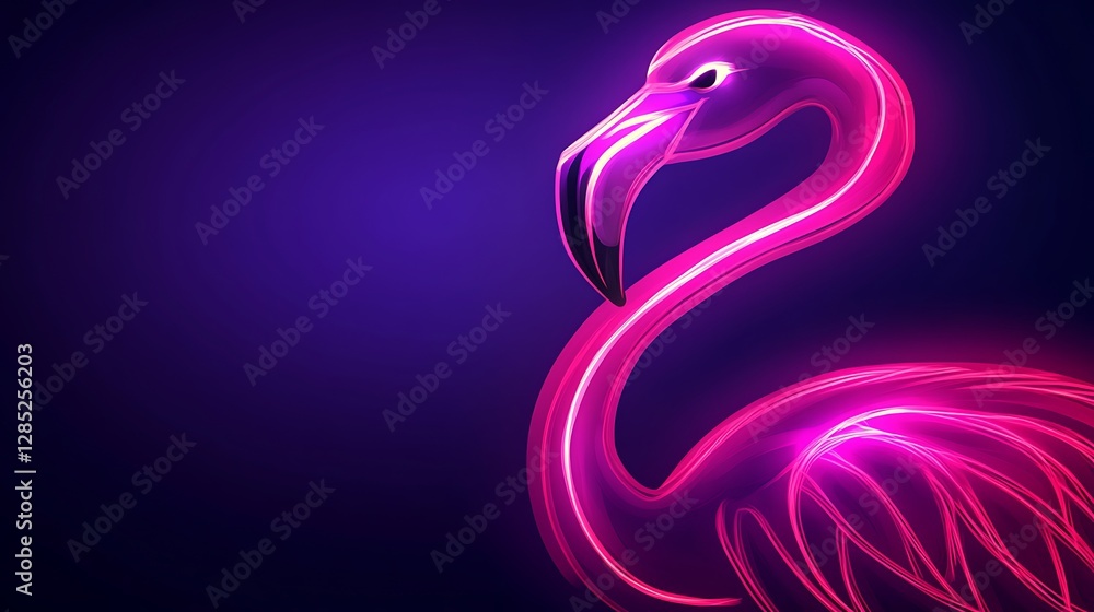 Neon Flamingo Abstract Art Design Neon Flamingo Abstract Art Design
