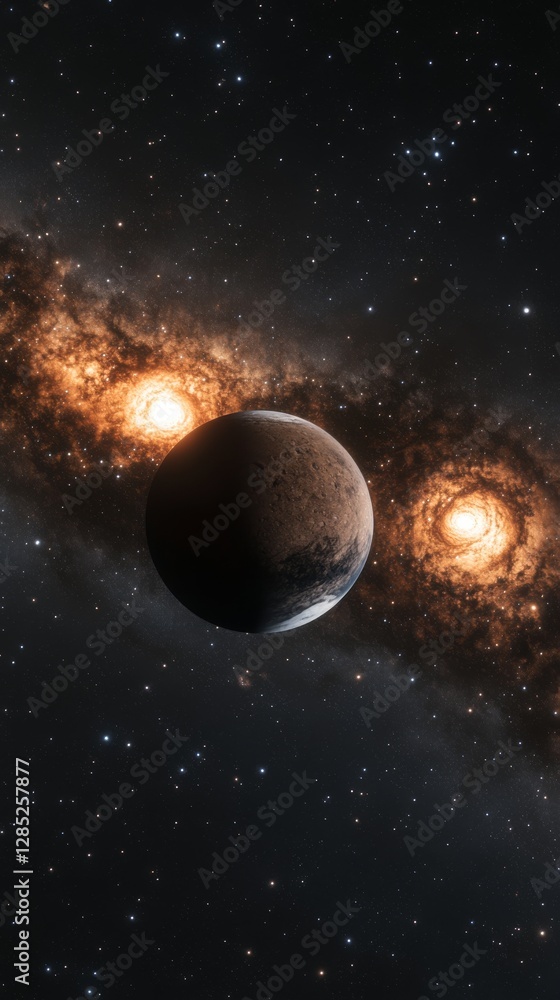 Obraz premium Planet in Cosmic Nebula