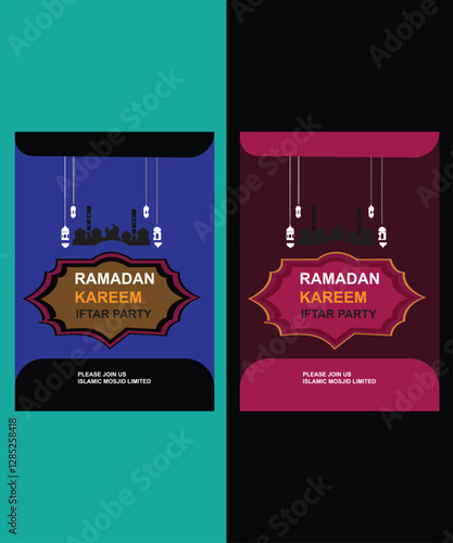 Ramadan kareem iftar party flyer