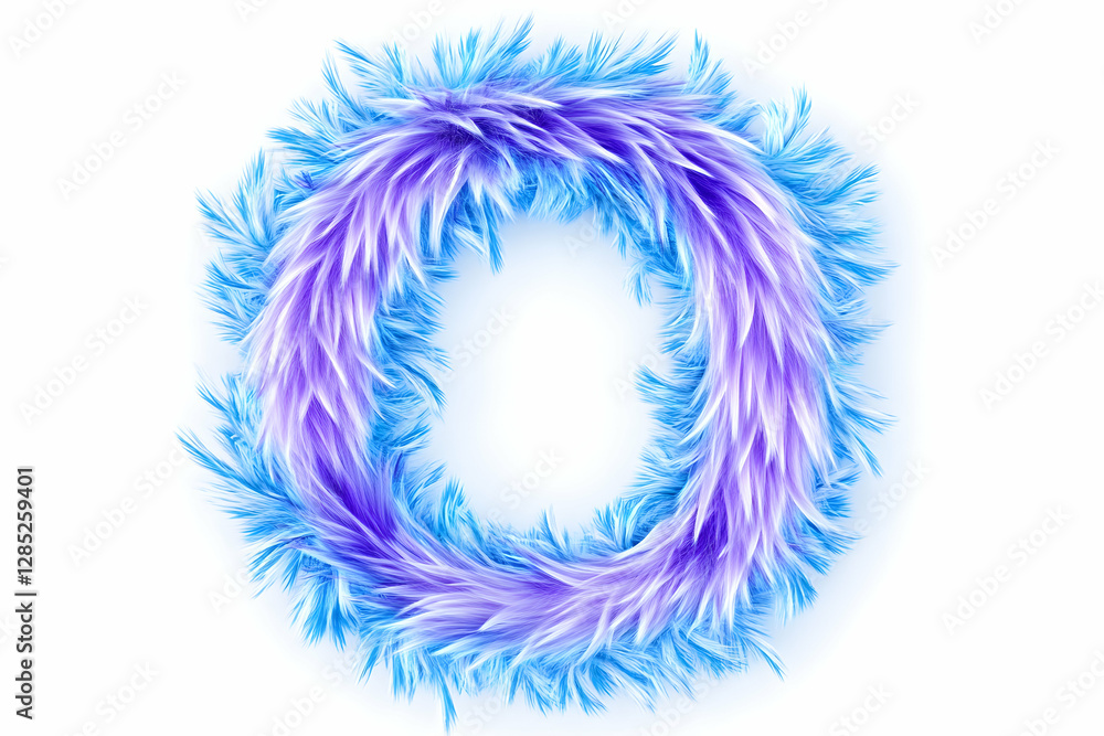 Winter Wreath, Frost, Circle, Design, Isolated, White Background, Holiday Decoration Winter Wreath, Frost, Circle, Design, Isolated, White Background, Holiday Decoration