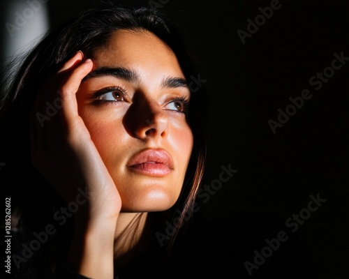 Contemplative Evenings South Asian Woman in Moonlit Reflection - Emotional Health Content for IVF and Fertility Journeys, Modern Wellness Support, and Family Planning photo