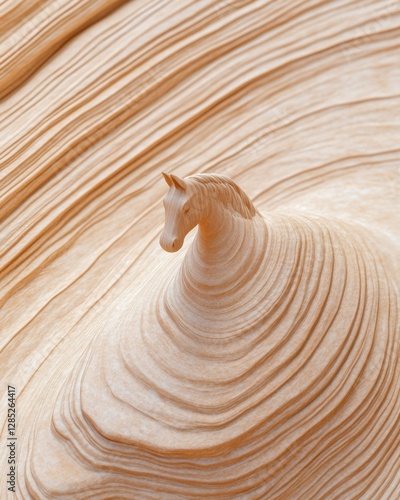 Whimsical Elegance in Design Sculptural Wooden Unicorn with Textured Layers Enchanting Home Decor and Artistic Inspiration for Modern Interiors