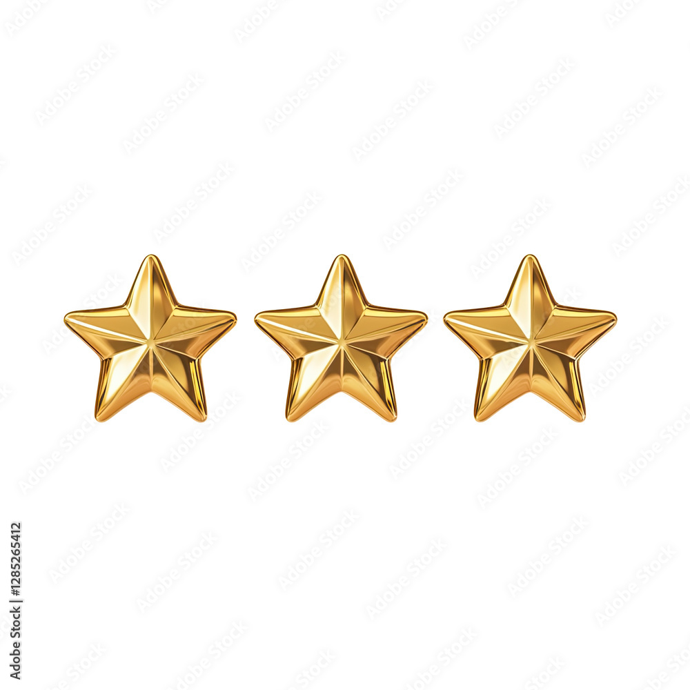 Three-Star Rating Review Icon Representing Moderate Quality and Customer Feedback Three-Star Rating Review Icon Representing Moderate Quality and Customer Feedback