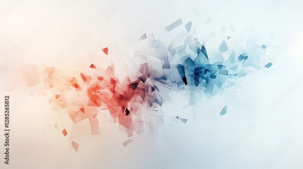 Abstract representation of stock market collapse through dynamic shapes and vibrant colors, exploring economic turmoil and analysis