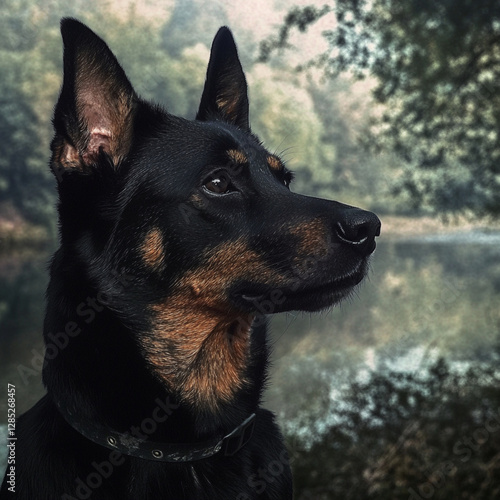portrait of a black dog