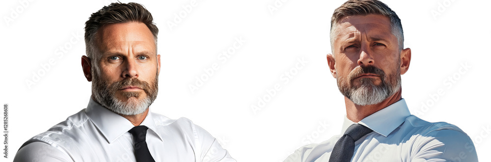 Fototapeta premium Png of Confident Businessman in White Shirt and Tie – Leadership and Professionalism on transparent background.