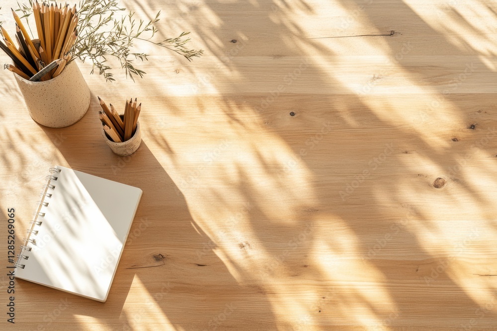 Sunlit Scandinavian Desk Inspiration Textured Wooden Workspace with Eco-Friendly Stationery for Creative Productivity and Modern Office Design Trends Sunlit Scandinavian Desk Inspiration Textured Wooden Workspace with Eco-Friendly Stationery for Creative Productivity and Modern Office Design Trends