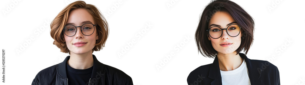 Png of Confident Young Women in Stylish Glasses – Modern Fashion and Elegance on transparent background. Png of Confident Young Women in Stylish Glasses – Modern Fashion and Elegance on transparent background.