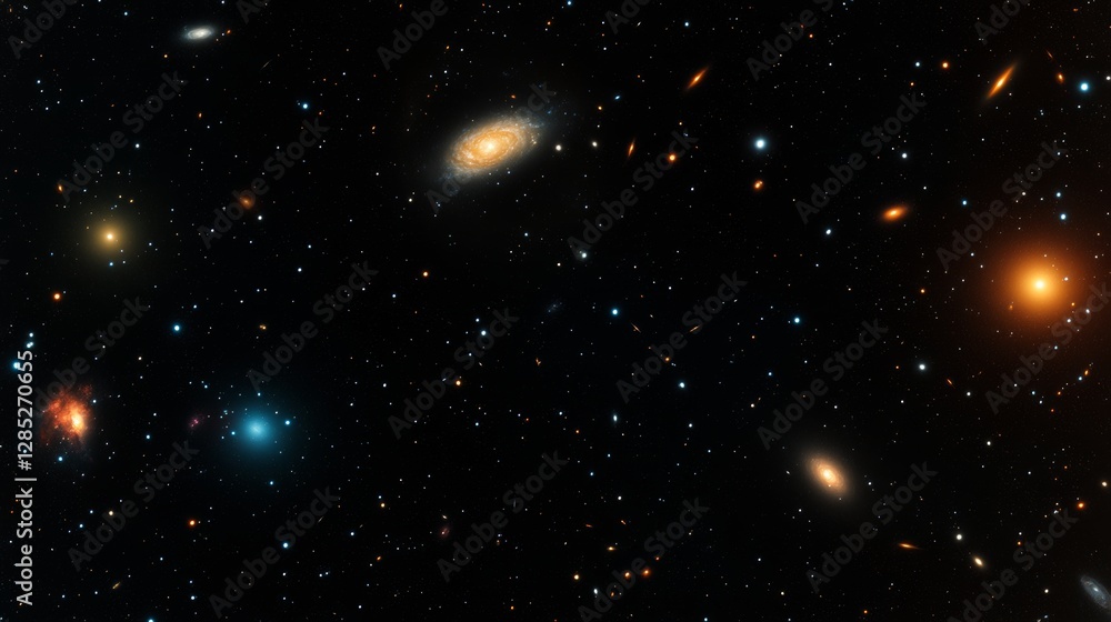 Obraz premium Space Galaxies Cluster Deep Field