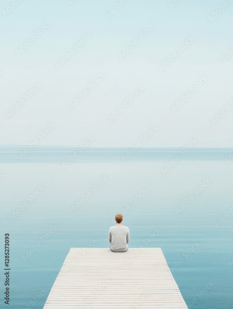 Modern Serenity Mindfulness on Wooden Pier with Ocean Backdrop - Visual Content for Wellness Campaign and Mindful Living Promotion in Health Industry Modern Serenity Mindfulness on Wooden Pier with Ocean Backdrop - Visual Content for Wellness Campaign and Mindful Living Promotion in Health Industry