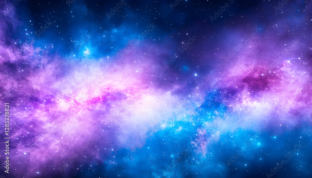 Fototapeta premium Cosmic Nebula Purple and Blue Space Clouds