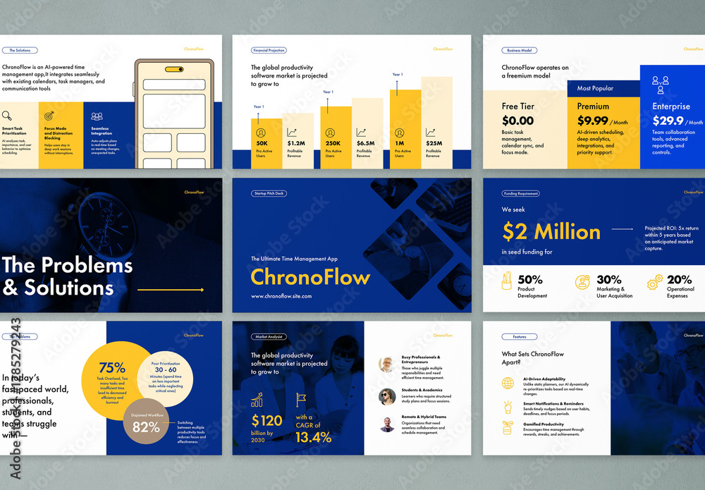 Startup Pitch Deck Presentation Stock Template | Adobe Stock