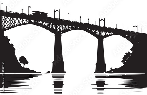 Bridge silhouette vector