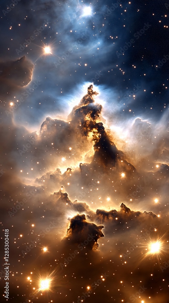 Obraz premium Cosmic Pillars, Nebula, Star Formation, Space, Background