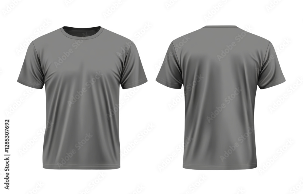 T-shirt mockup template with front and back view of a gray t-shirt isolated on a transparent background (4) T-shirt mockup template with front and back view of a gray t-shirt isolated on a transparent background (4)