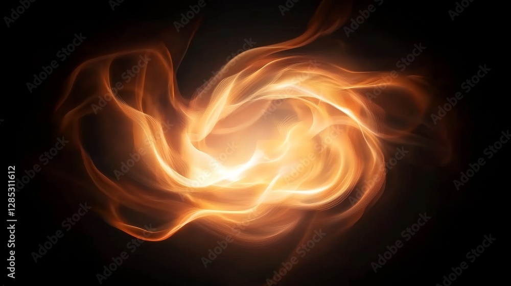 Fototapeta premium Abstract fiery swirl in dark space