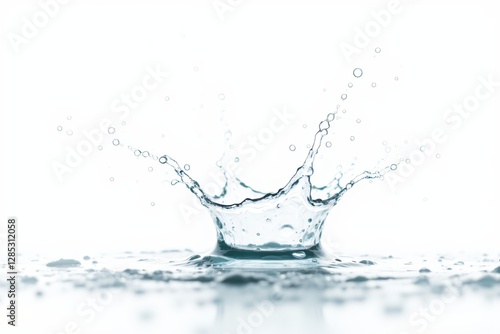 High-Speed Water Splash, Crystal Clear Droplet Impact