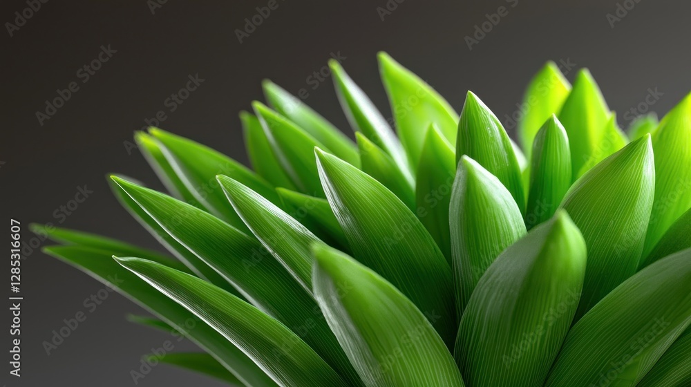Obraz premium Lush green plant leaves in close-up, showcasing vibrant textures against a soft gradient backdrop