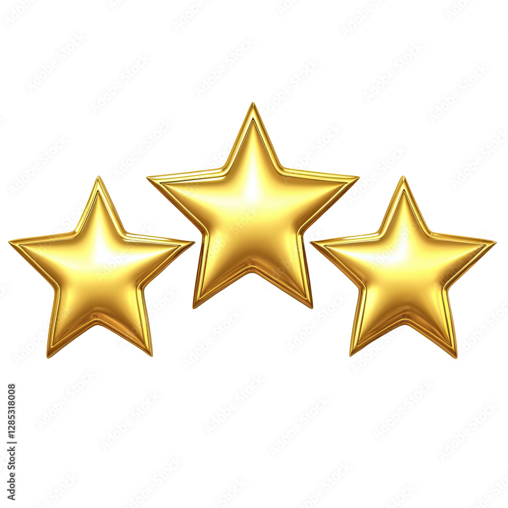 Three-Star Rating Review Icon Representing Moderate Quality and Customer Feedback Three-Star Rating Review Icon Representing Moderate Quality and Customer Feedback