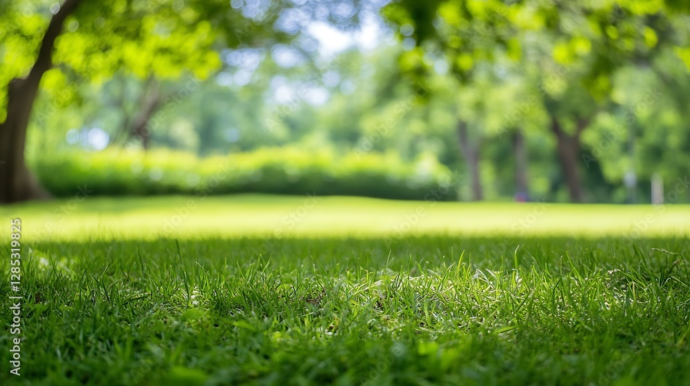 Lush green grass on a sunny day in a serene park landscape : Generative AI Lush green grass on a sunny day in a serene park landscape : Generative AI