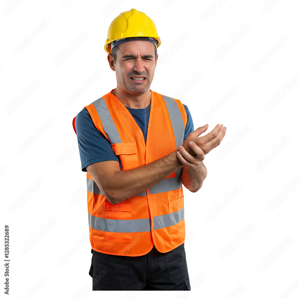 Construction Worker Suffering Severe Wrist Pain Construction Worker Suffering Severe Wrist Pain