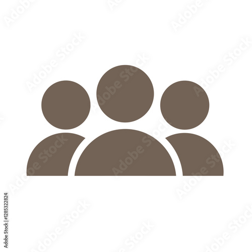 lat vector of a brown teamwork icon symbolizing unity, collaboration, and partnership. Ideal for corporate branding, business presentations, websites, and apps.