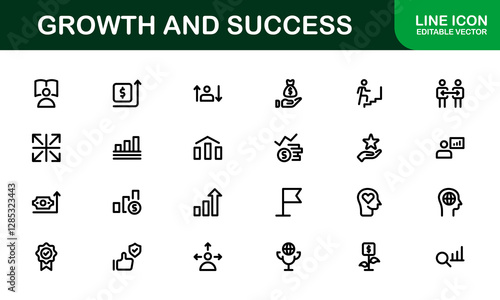 Success and Growth Icon Collection. Premium Icons for Personal Development, Growth, and Goal Achievement