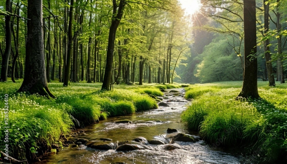 Obraz premium stream in the forest