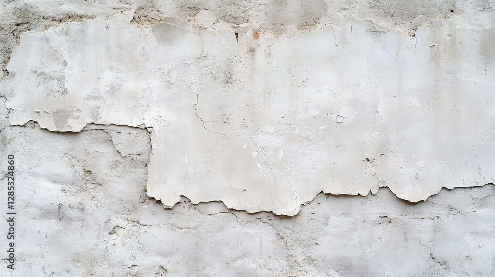 Textured Old Concrete Wall with Cracked White Paint Peeling Off : Generative AI Textured Old Concrete Wall with Cracked White Paint Peeling Off : Generative AI